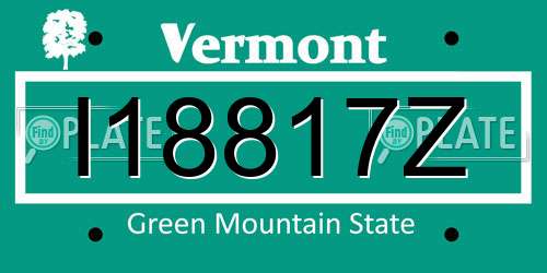 I18817Z Vermont License Plate