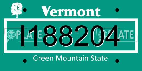 I188204 Vermont License Plate