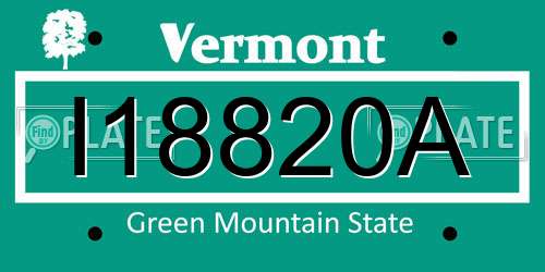 I18820A Vermont License Plate