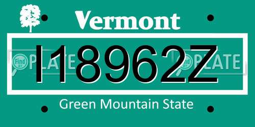I18962Z Vermont License Plate