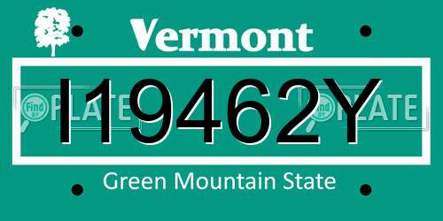 I19462Y Vermont License Plate