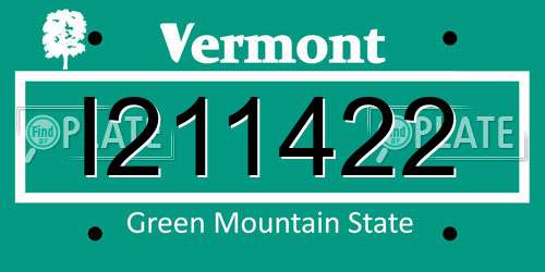 I211422 Vermont License Plate
