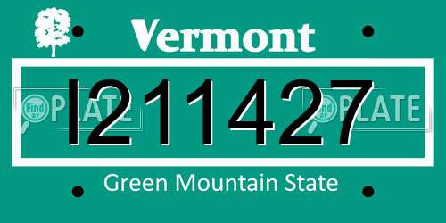 I211427 Vermont License Plate