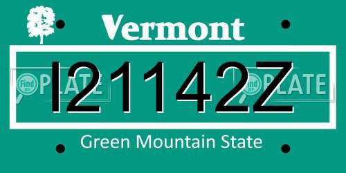 I21142Z Vermont License Plate