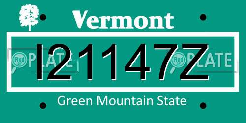 I21147Z Vermont License Plate