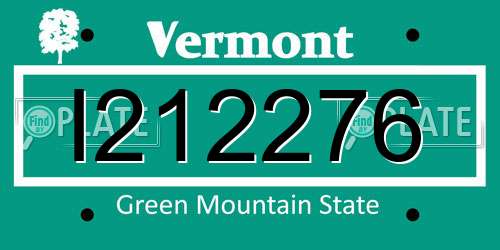 I212276 Vermont License Plate