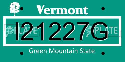 I21227G Vermont License Plate