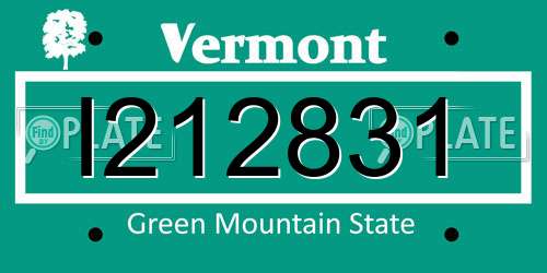 I212831 Vermont License Plate