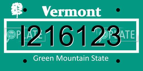 I216123 Vermont License Plate