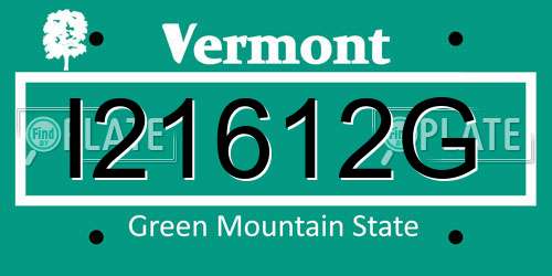 I21612G Vermont License Plate