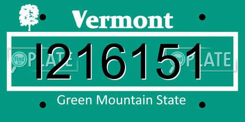 I216151 Vermont License Plate