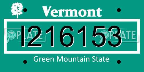 I216153 Vermont License Plate