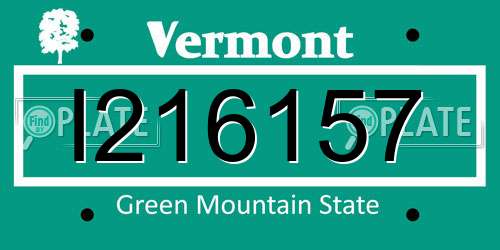 I216157 Vermont License Plate