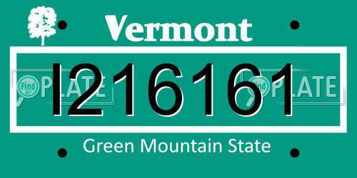 I216161 Vermont License Plate
