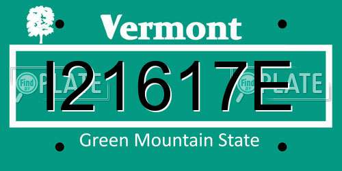 I21617E Vermont License Plate
