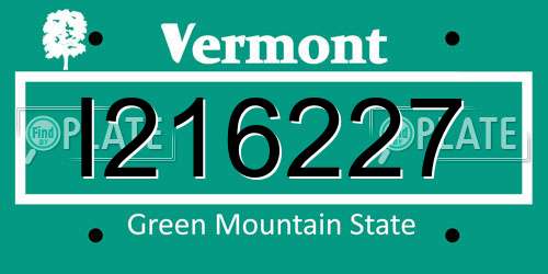 I216227 Vermont License Plate