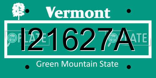 I21627A Vermont License Plate