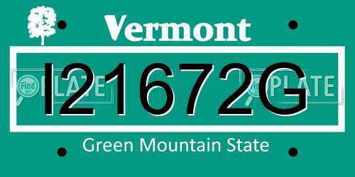 I21672G Vermont License Plate