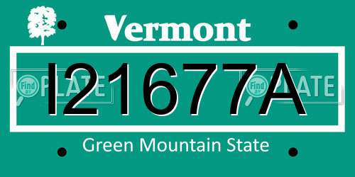 I21677A Vermont License Plate