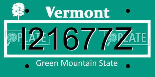 I21677Z Vermont License Plate