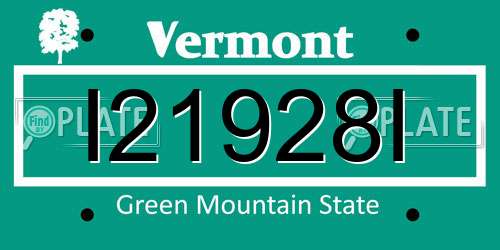 I21928I Vermont License Plate