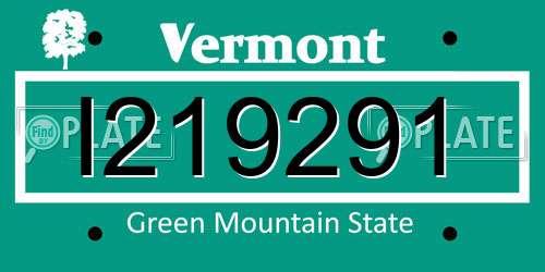 I219291 Vermont License Plate