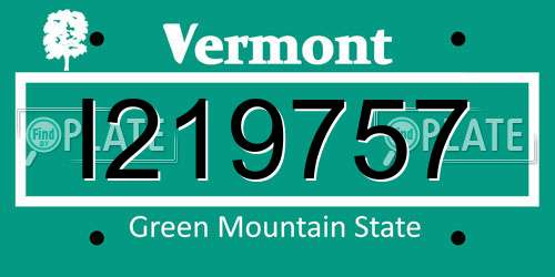 I219757 Vermont License Plate