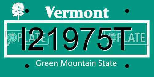 I21975T Vermont License Plate
