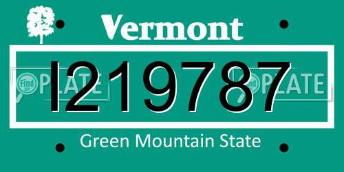 I219787 Vermont License Plate