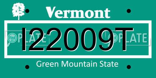 I22009T Vermont License Plate