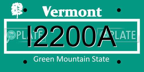 I2200A Vermont License Plate