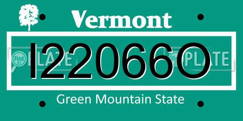I22066O Vermont License Plate