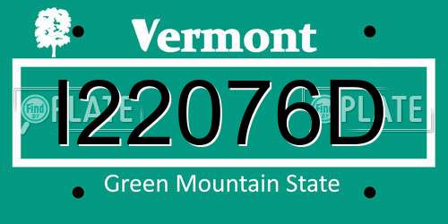 I22076D Vermont License Plate
