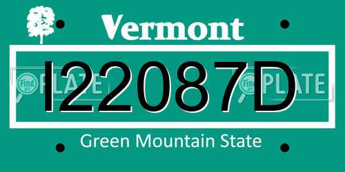 I22087D Vermont License Plate