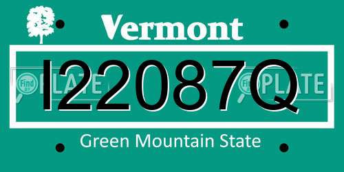 I22087Q Vermont License Plate