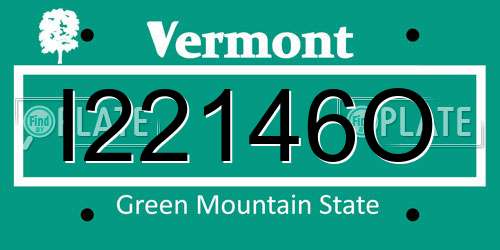 I22146O Vermont License Plate