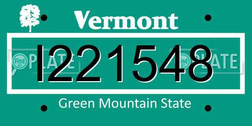 I221548 Vermont License Plate