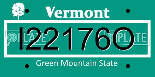 I22176O Vermont License Plate