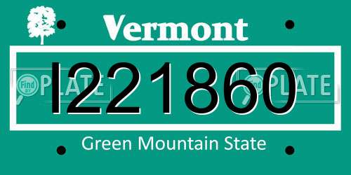 I221860 Vermont License Plate