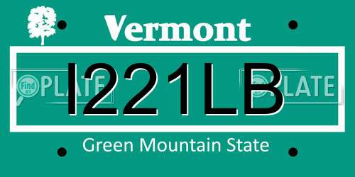I221LB Vermont License Plate