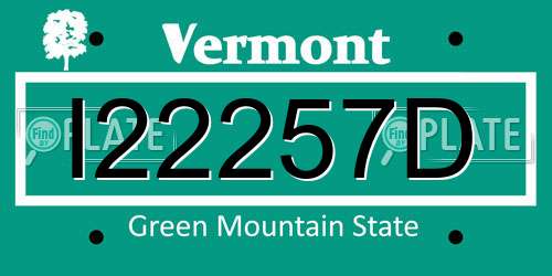 I22257D Vermont License Plate