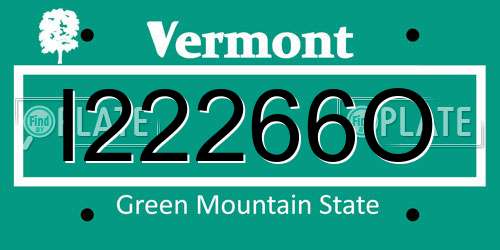 I22266O Vermont License Plate