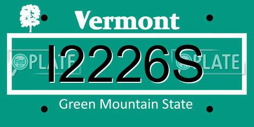 I2226S Vermont License Plate