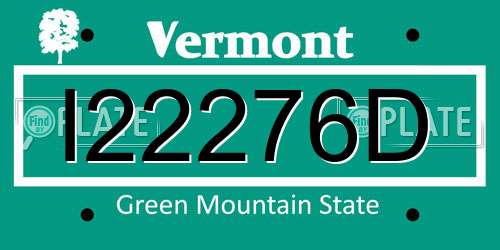 I22276D Vermont License Plate
