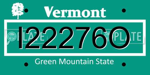 I22276O Vermont License Plate