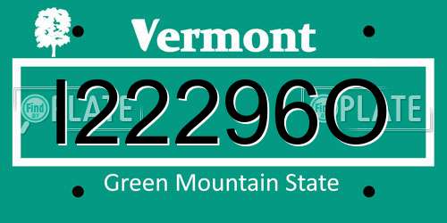I22296O Vermont License Plate