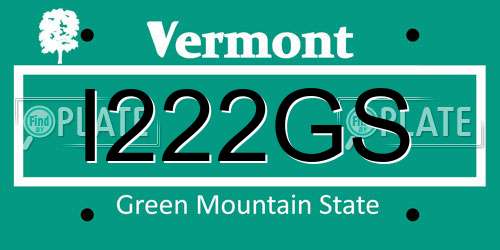 I222GS Vermont License Plate