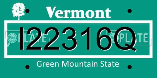I22316Q Vermont License Plate
