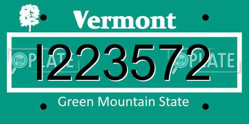 I223572 Vermont License Plate