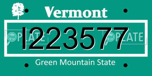I223577 Vermont License Plate